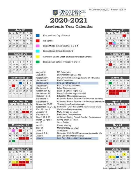 Academic Calendar Umn